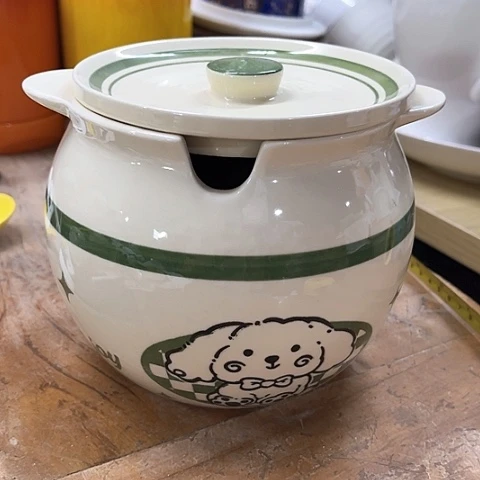 微瑕，不能明火，口径13，高度12没有勺子