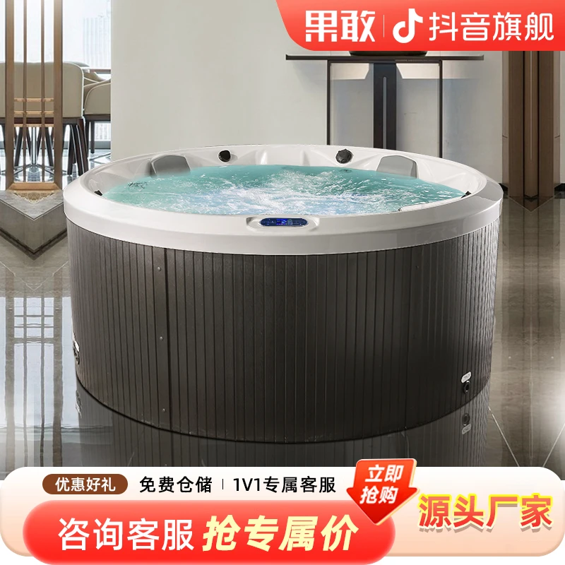 果敢户外别墅泡澡沐浴花园私人酒店定制家用浴池按摩智能恒温浴缸