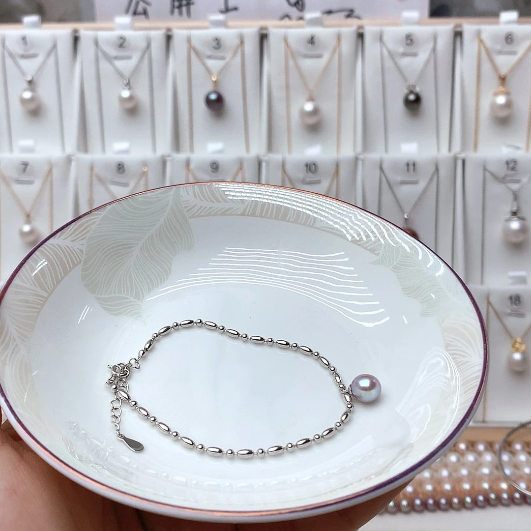 淡水珍珠手链银S925镶嵌