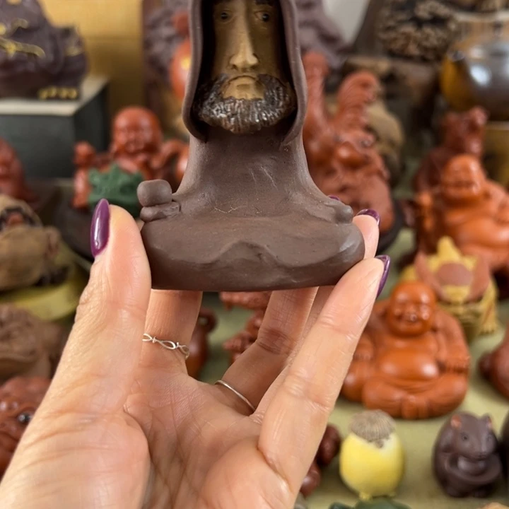 紫砂茶宠紫砂达摩香插