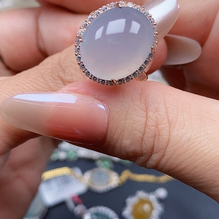 翡翠银S925镶嵌戒指