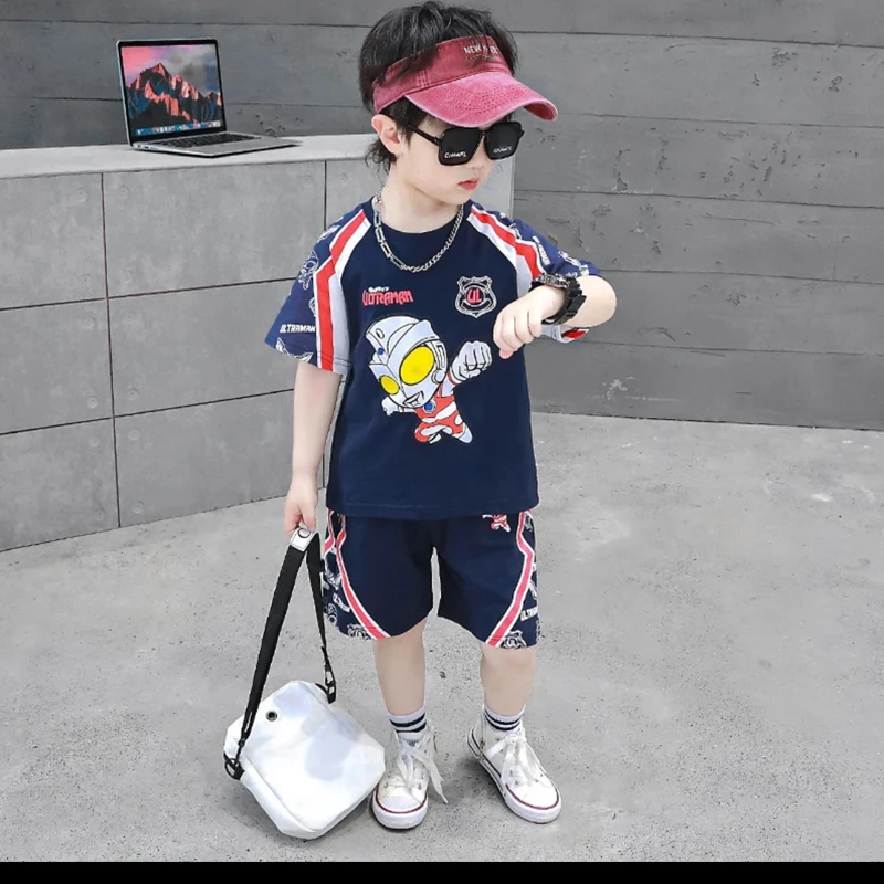 男宝奥特曼衣服男童夏套装2025新款儿童装夏季短袖宝宝痞帅气男孩