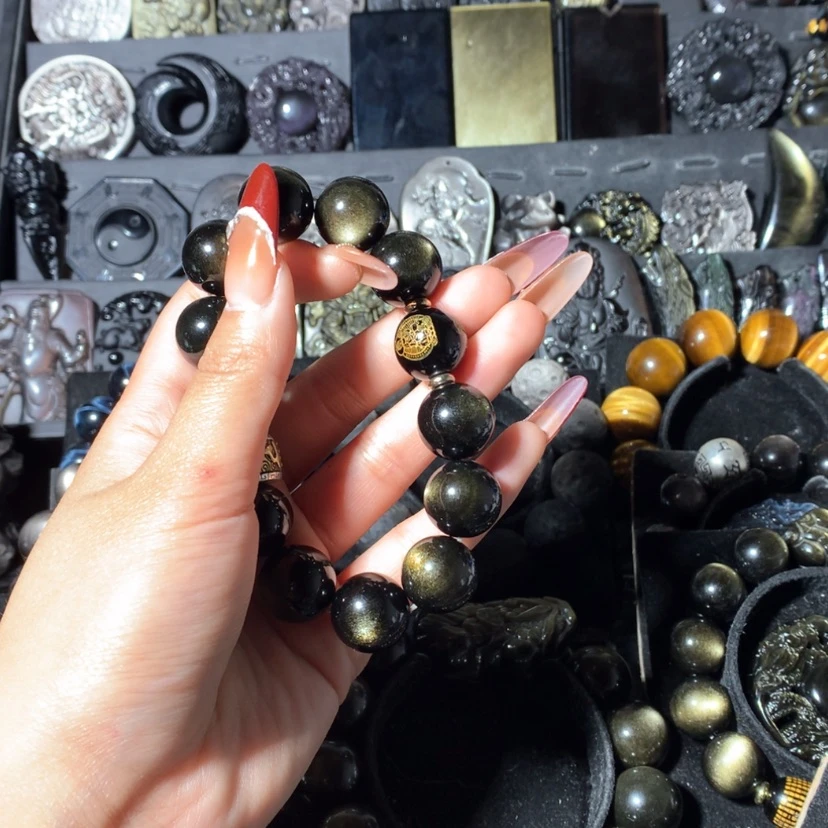 【闪购商品】黑曜岩手链未镶嵌࿐****