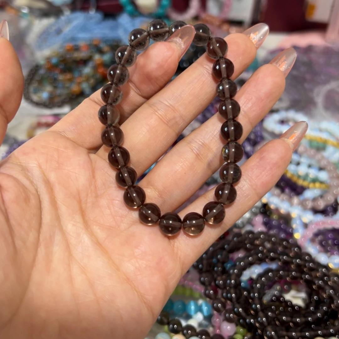 水晶手链未镶嵌黑茶