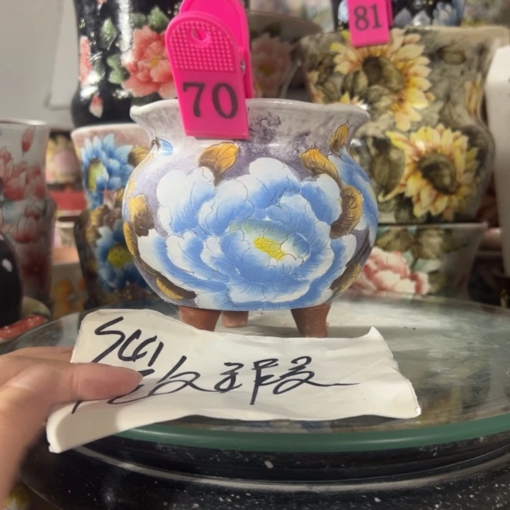 景德镇手绘花盆满38包邮偏远地区除外