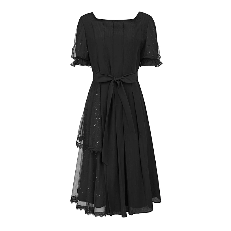 S·DEER圣迪奥女装夏季优雅复古法式轻奢气质度假连衣裙S242Z1202