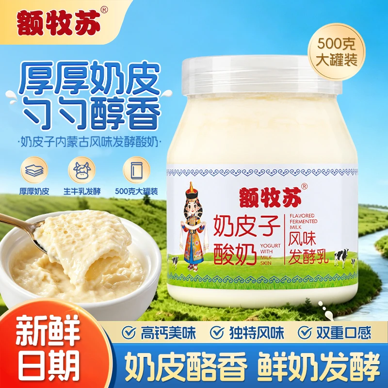 【内蒙直发】奶皮子酸奶内蒙特产传统老酸奶营养健康可嚼早餐奶