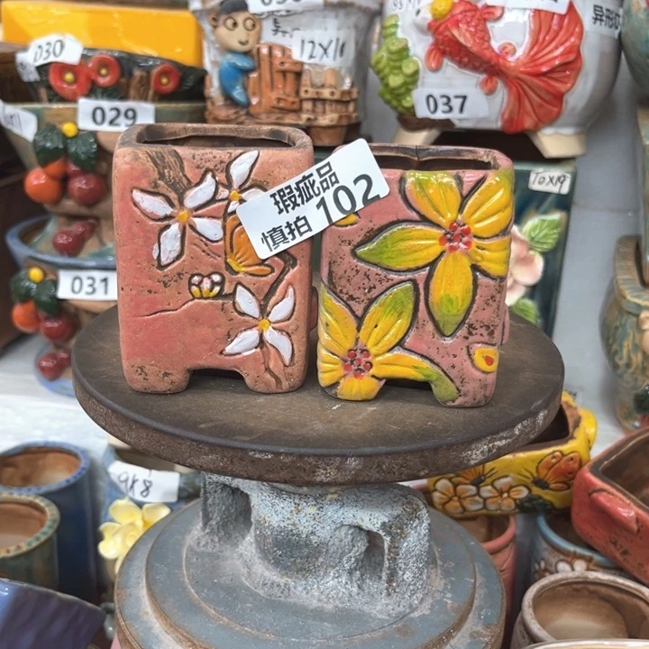 紫砂花盆粗陶材质多肉花盆102