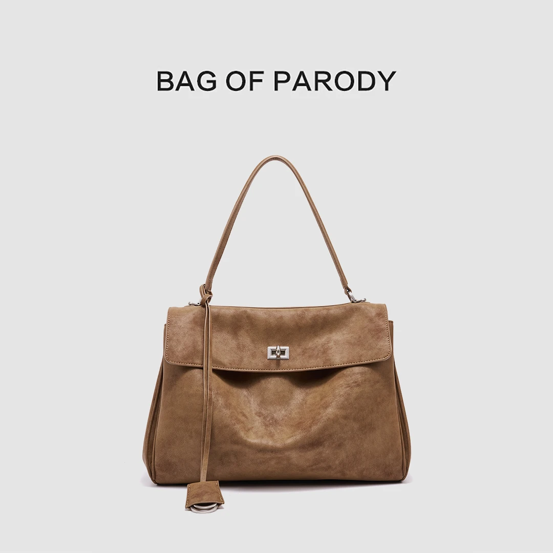 Bag Of Parody包包女2025新款牛皮手提包大容量凯莉托特包
