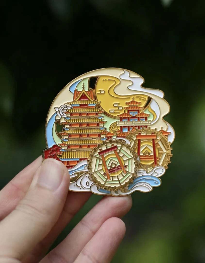 兰州金属冰箱贴,水车可转动
