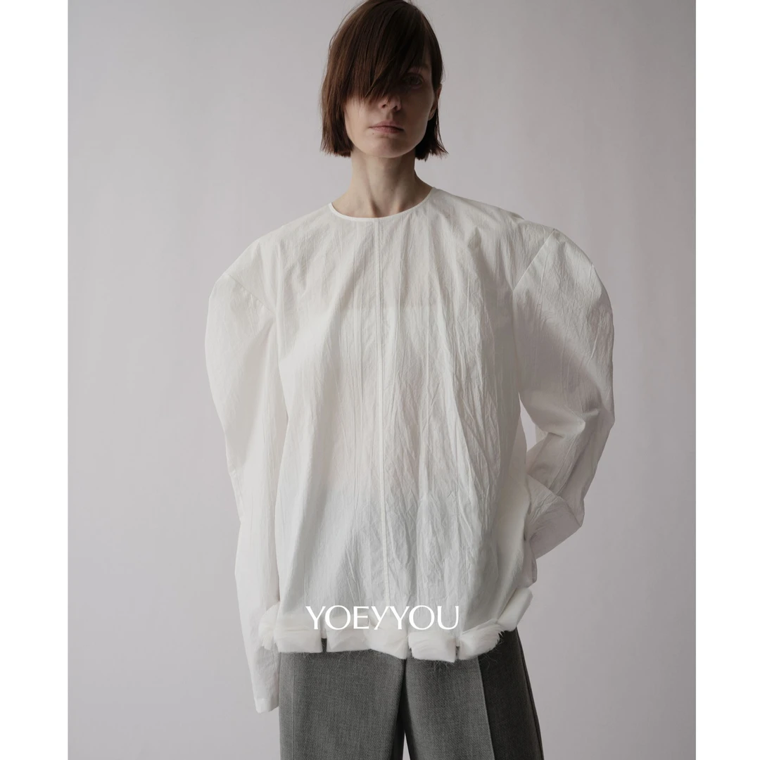 YOEYYOU书页造型圆肩上衣