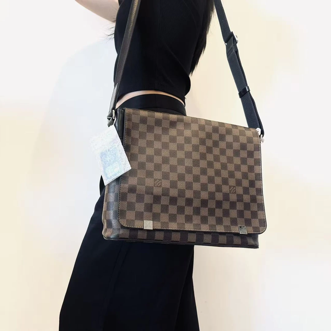 95新 LouisVuitton/路易威登 LV棕双银扣单肩包2506260051