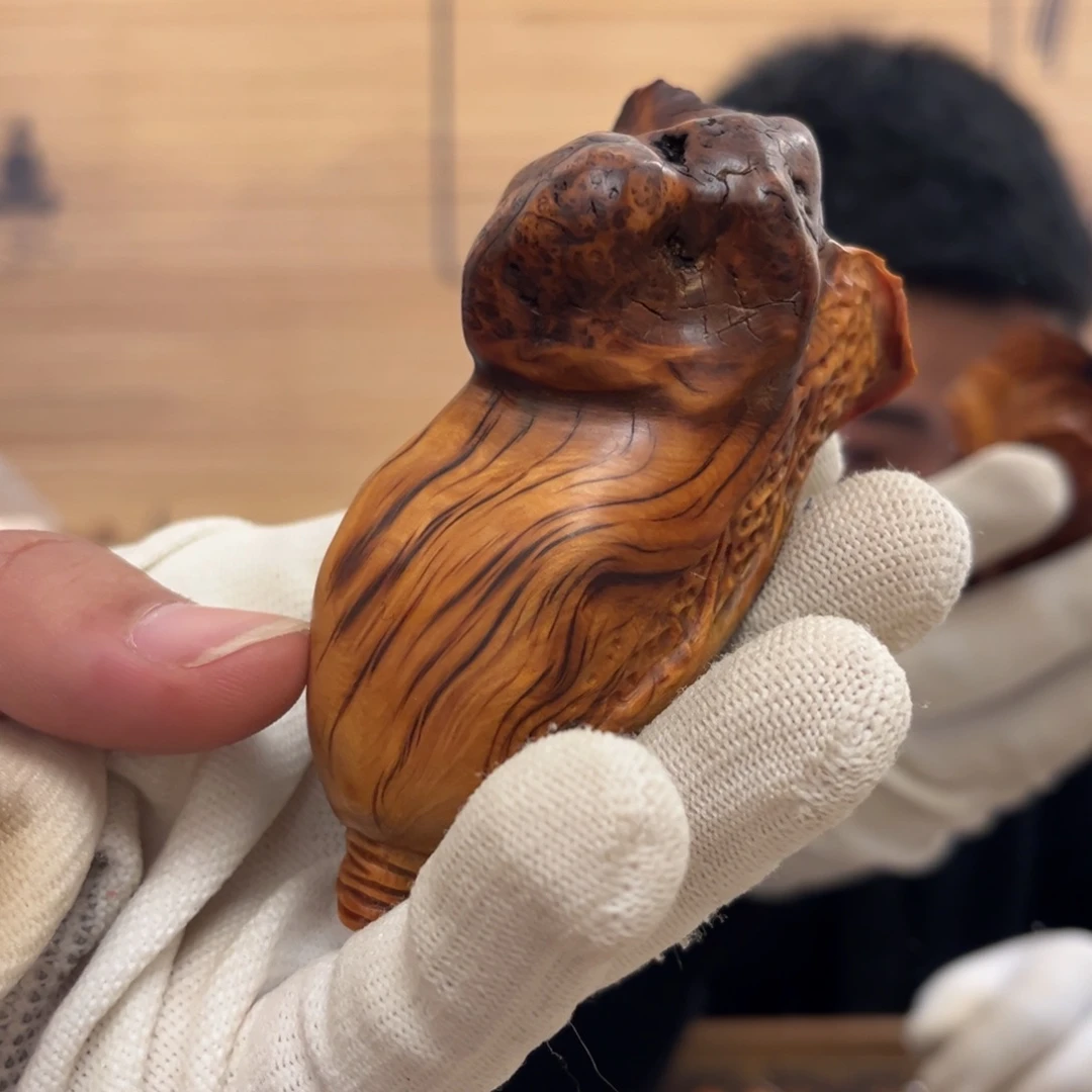 柏木（崖柏）把件纯手工雕刻白菜