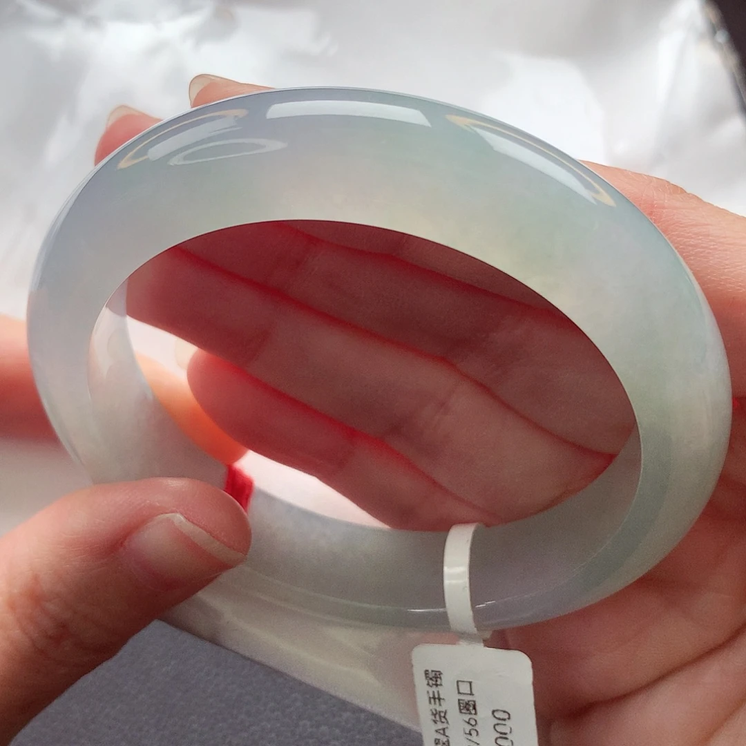 翡翠未镶嵌手镯56 57圈口 冰胶芙蓉底