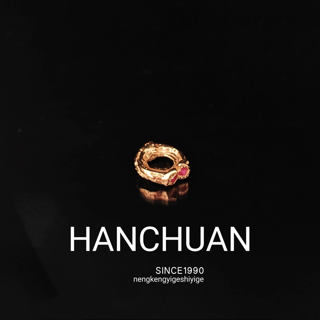 925银银制品 金色闪电古环尺寸11mm文玩配饰大号卡环