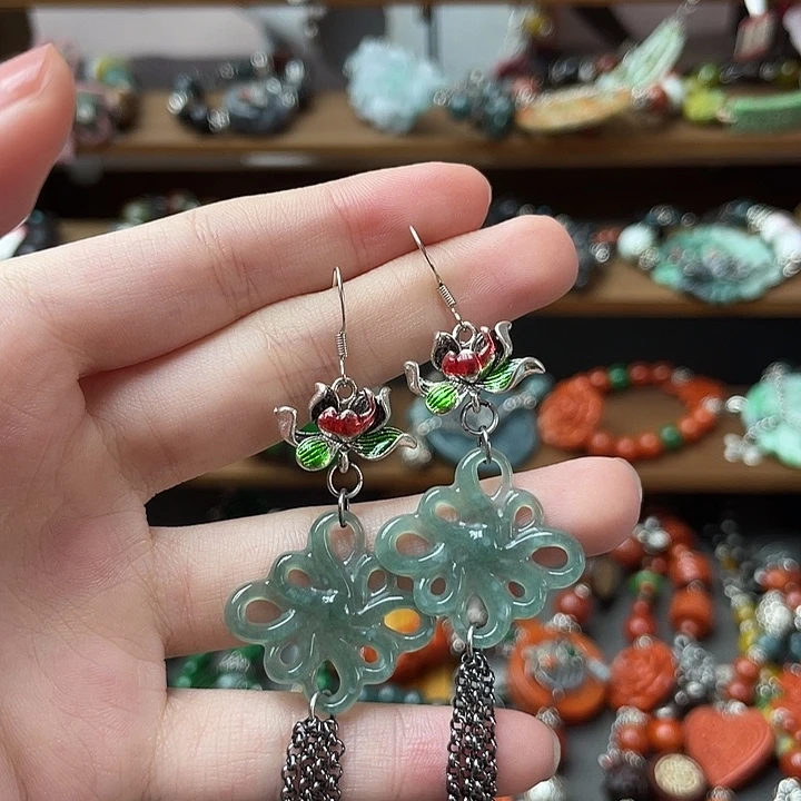 翡翠未镶嵌耳饰饰品