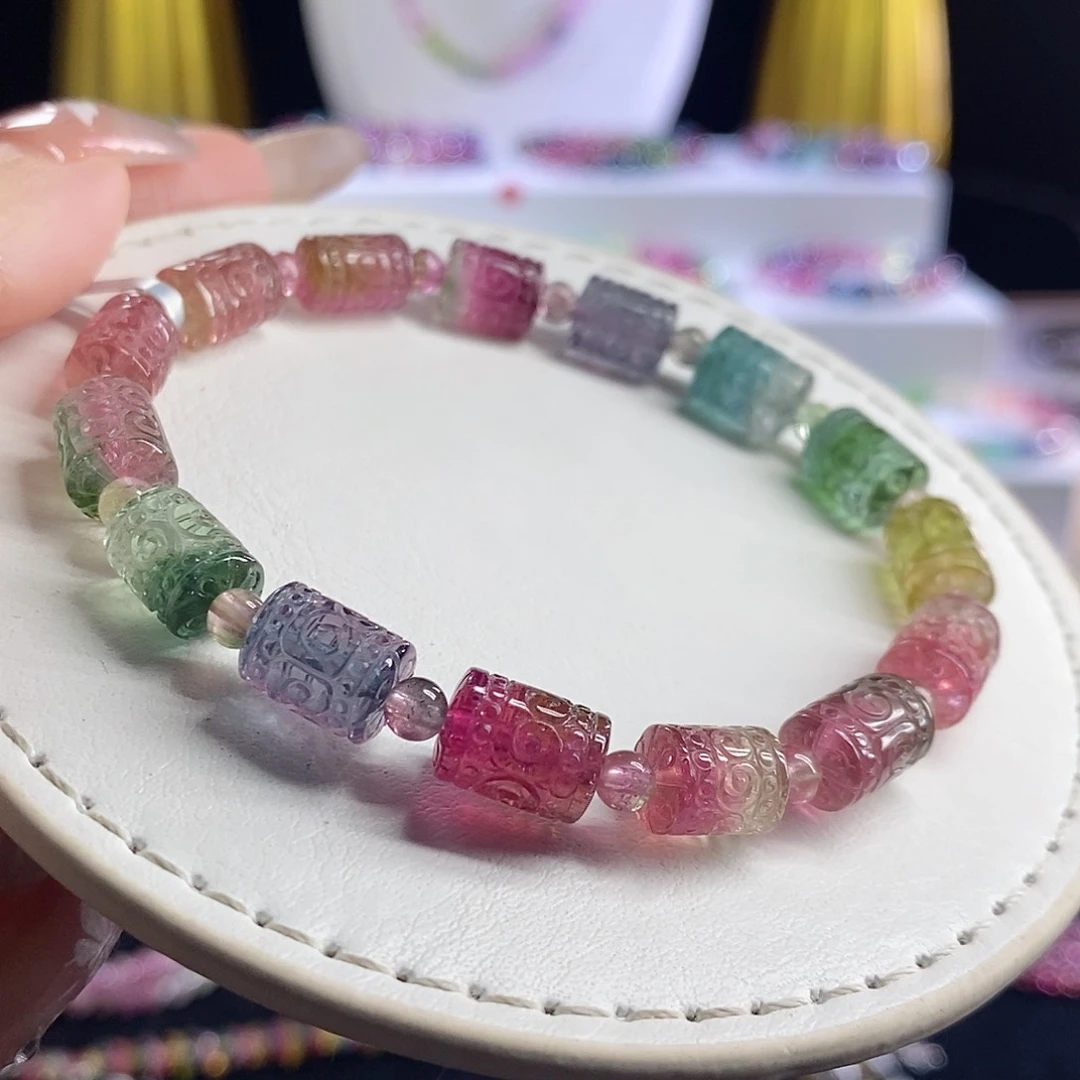 未镶嵌手链碧玺西瓜回纹