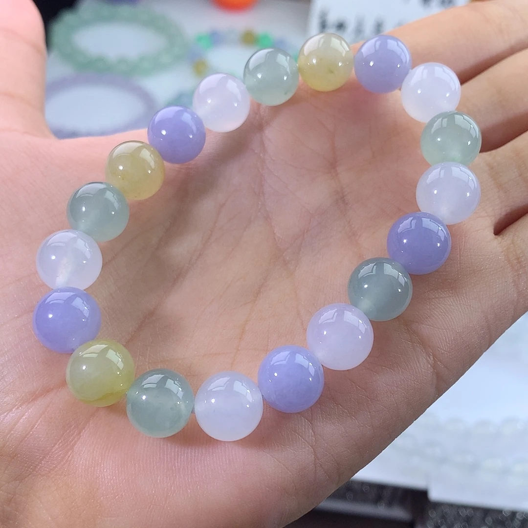 未镶嵌手链翡翠翡翠冰多宝手串