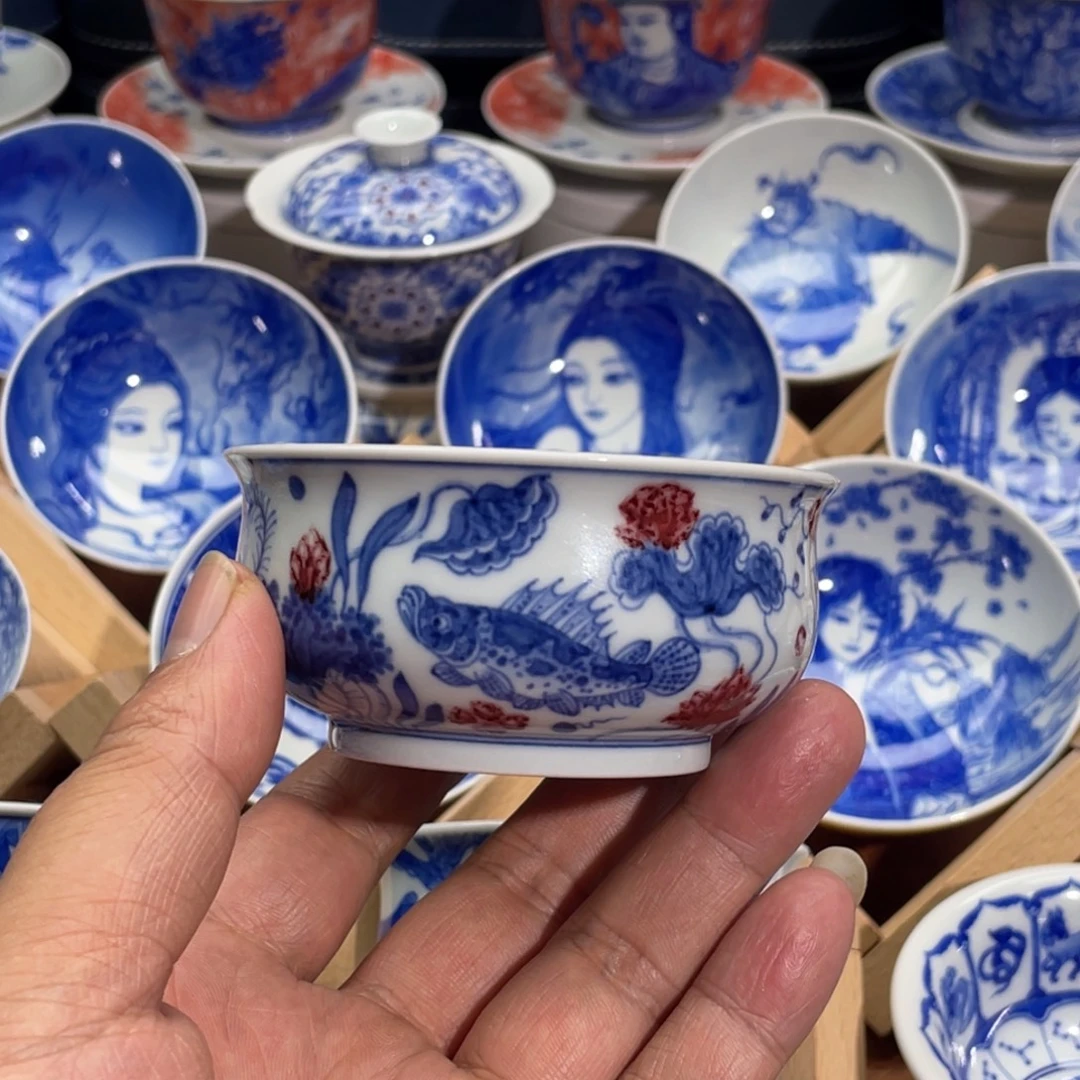 仿春风  鱼藻纹炉式杯