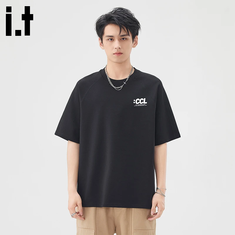 i.t:CHOCOOLATE纯色短袖t恤男2025夏季薄款潮牌简约宽松休闲上衣