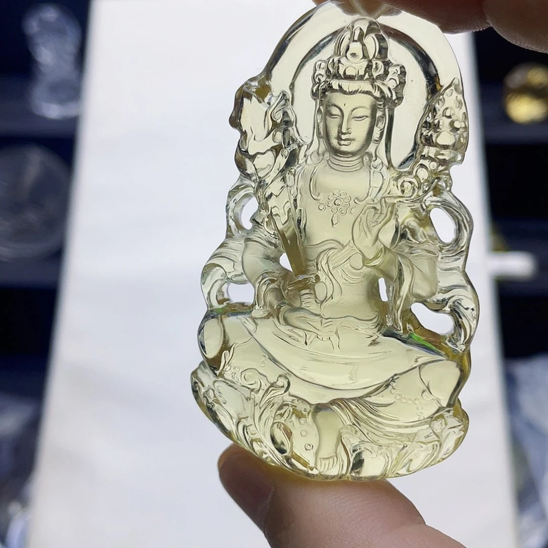 未镶嵌颈饰水晶幸*黄水晶大师精雕虚空