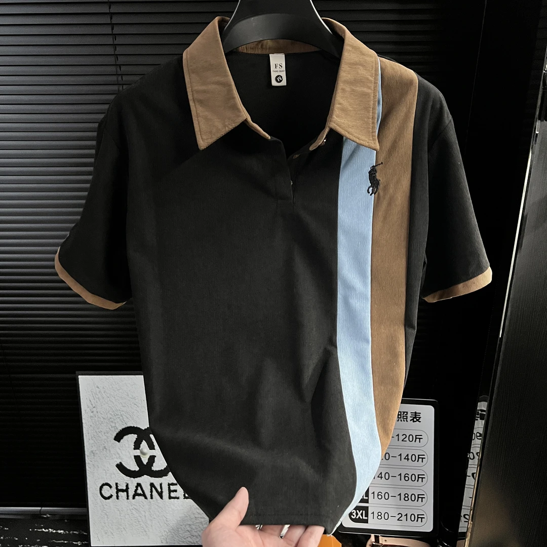 设计感男士polo衫短袖休闲防晒百搭帅气简约宽松薄款夏季T恤