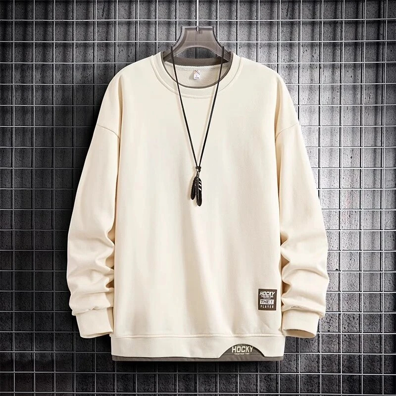 仓石一树假两件卫衣男士冬季潮流潮牌宽松圆领秋冬男款长袖上衣服