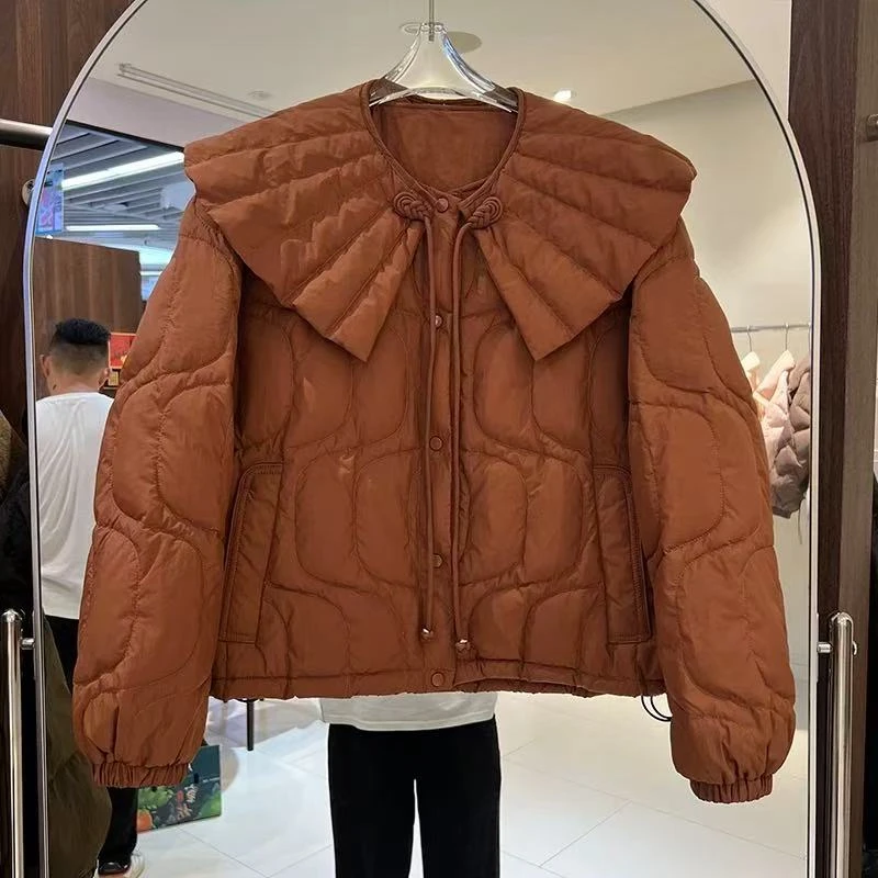 日系减龄娃娃领短款羽绒服5881（领子可拆卸）