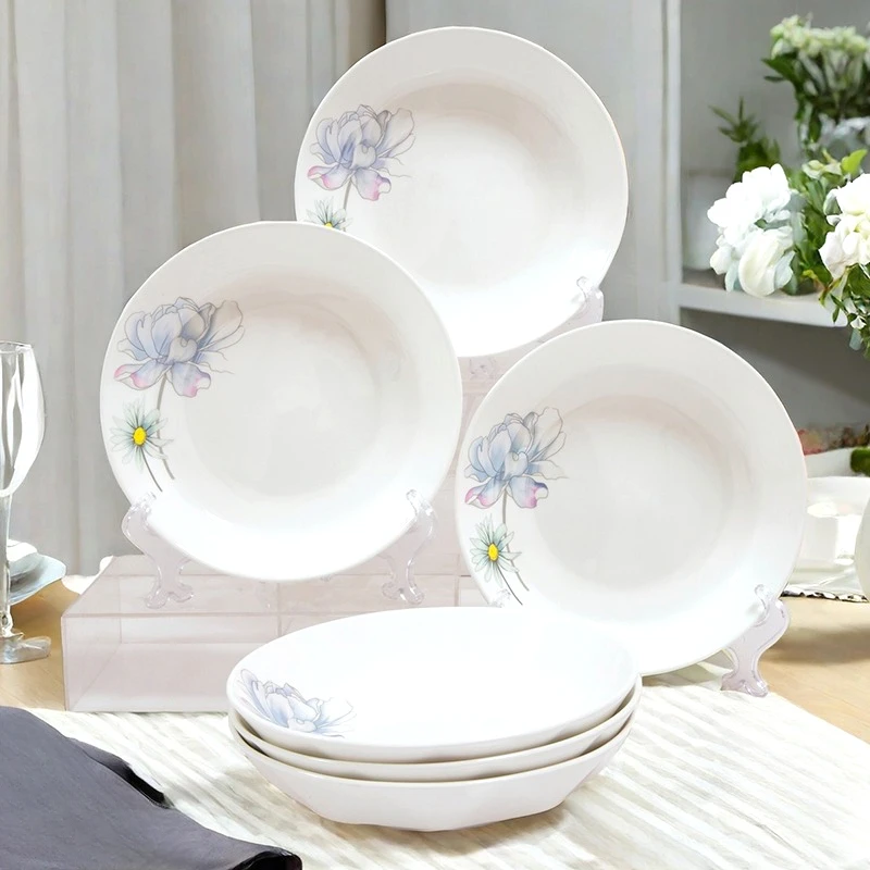 国色天香6个装7英寸家用陶瓷餐具简约碗盘碗欧式套装