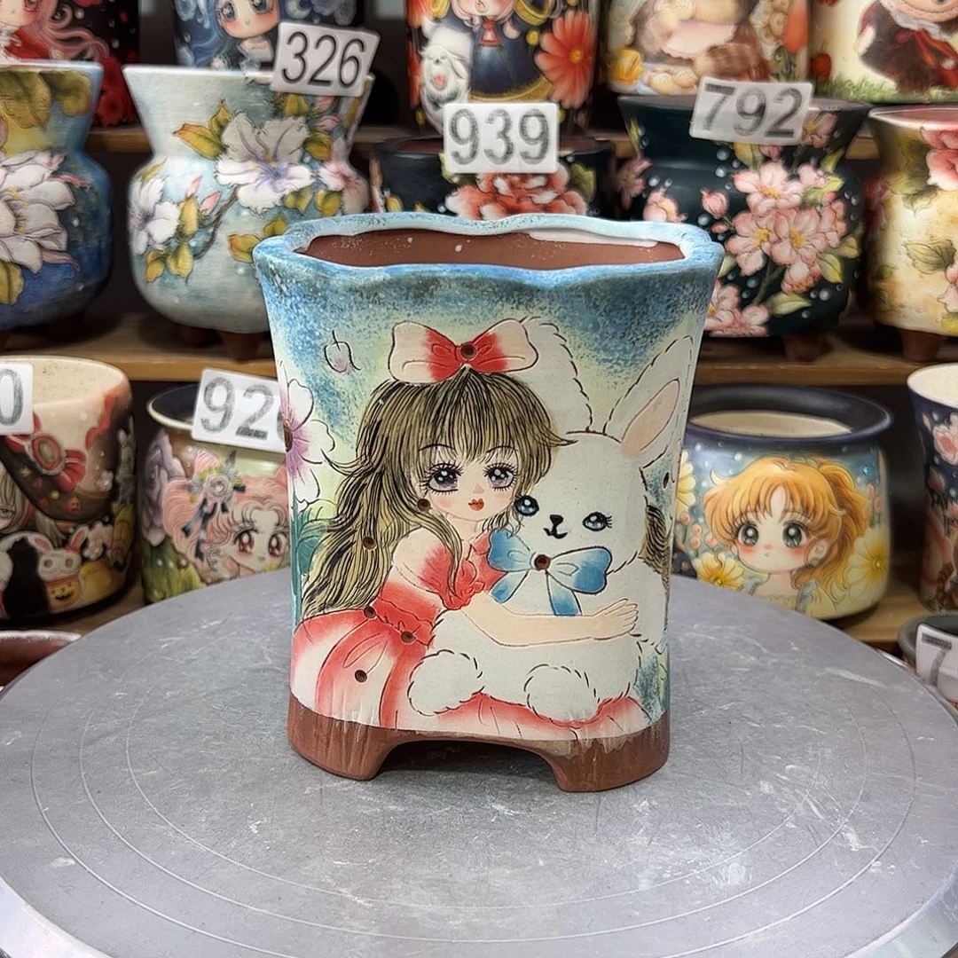 景德镇炫彩手绘口11高14.5