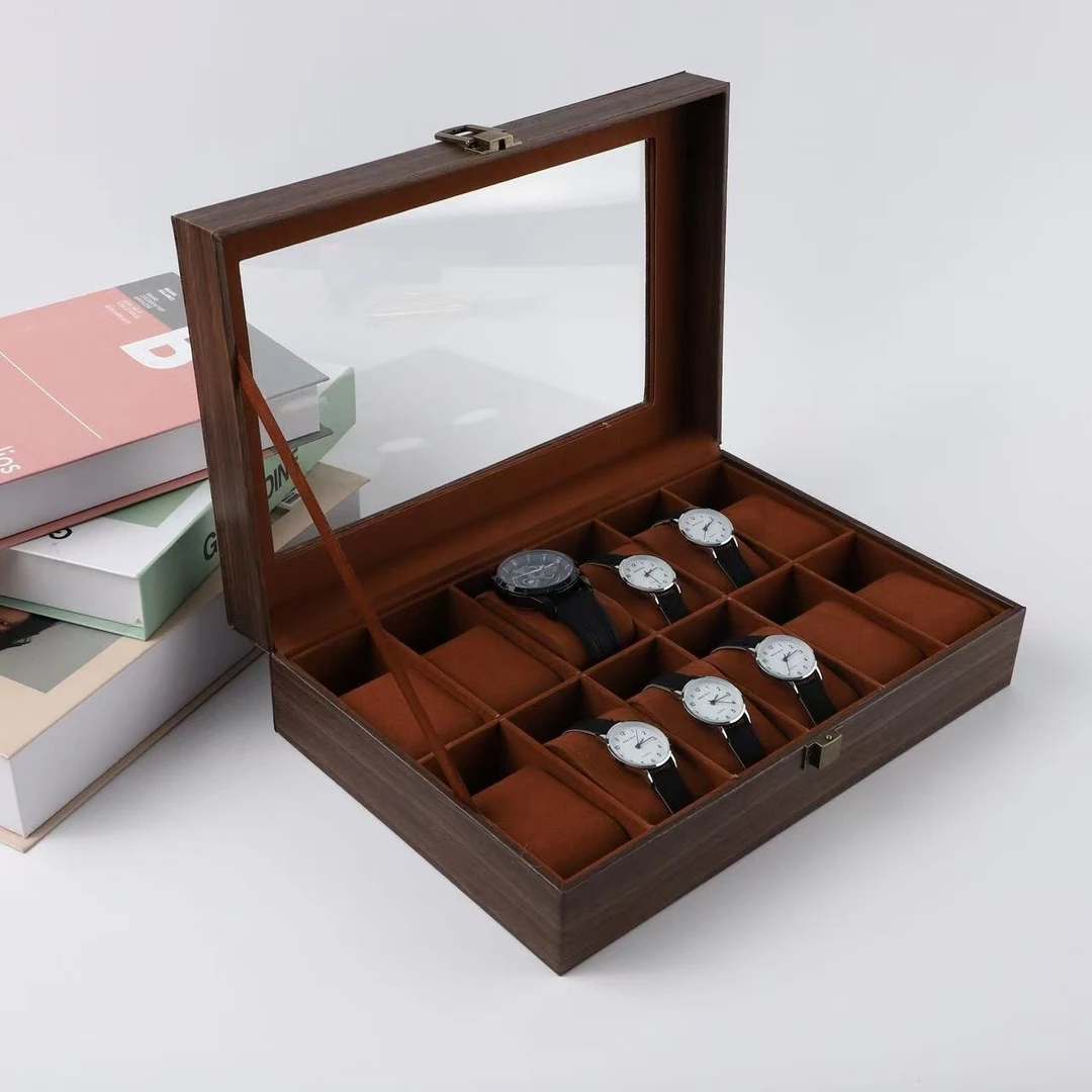 首饰盒/箱 手表收纳盒大容量防尘家用精致多表位首饰手饰展示盒