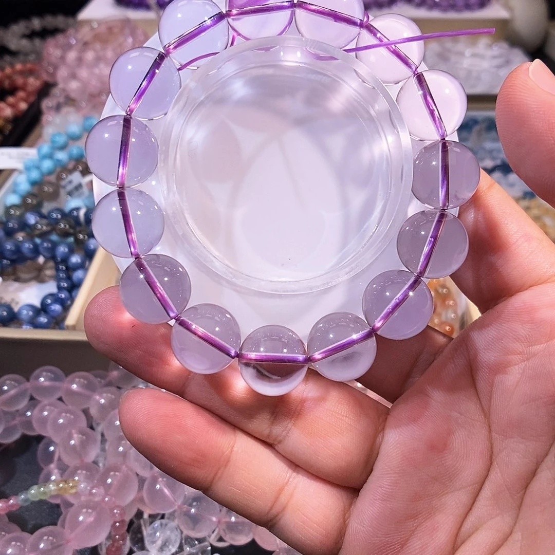 未镶嵌手链水晶玻利维亚紫水晶净净体14mm