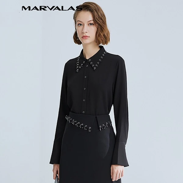 【诗语专属】曼德诗设计感纯色衬衫330875-91776