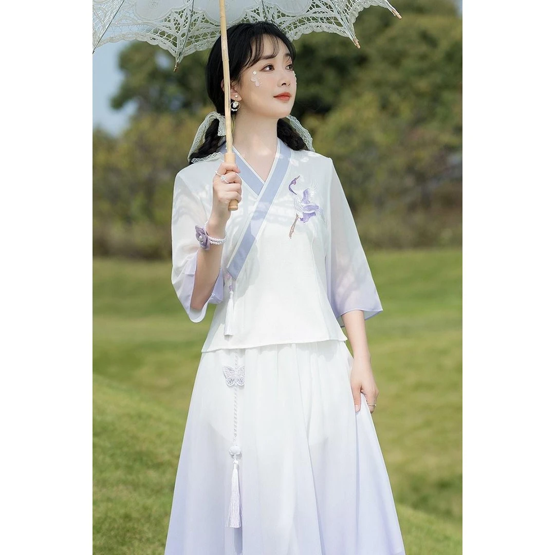 实拍民国古风唐装中国风年轻款夏季汉服改良旗袍中式盘扣上衣套装