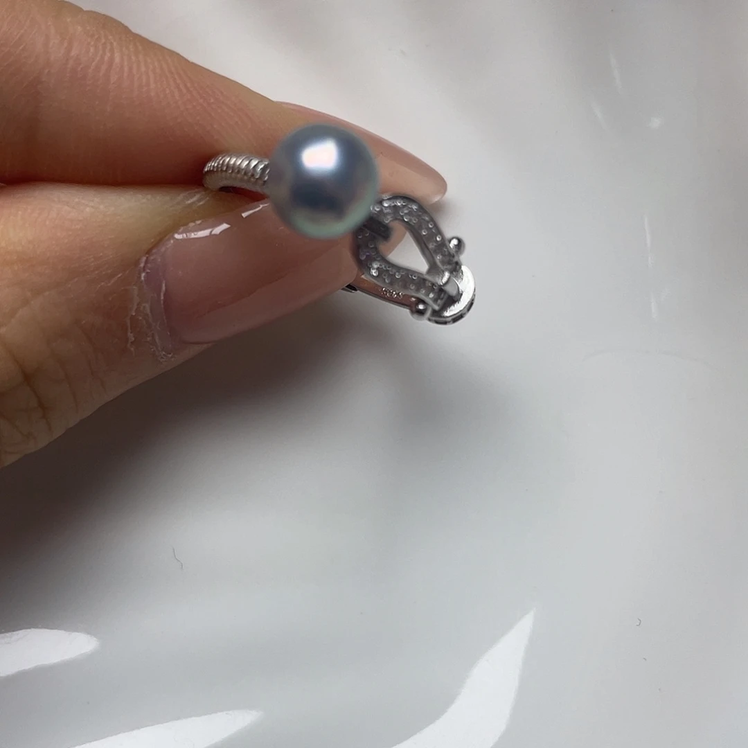 戒指银S925镶嵌海水珍珠