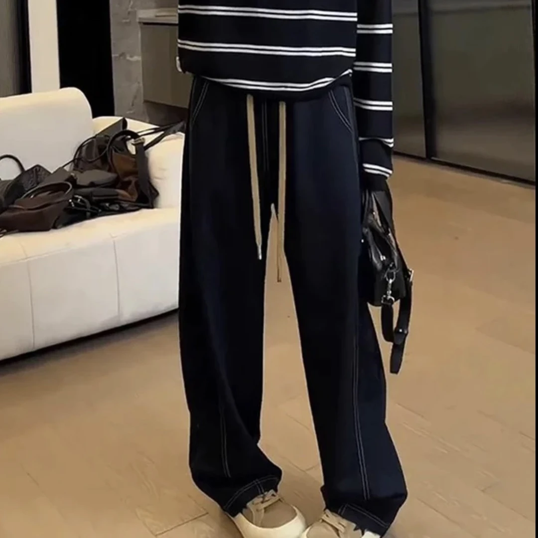 【牛仔腿精裤】微胖大码春装宽松显瘦减龄韩版ins阔腿牛仔裤