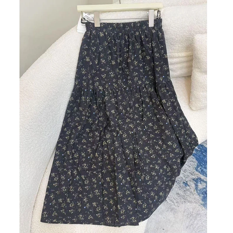 【夏央家】2025夏碎花半身裙女松紧腰长裙#8596