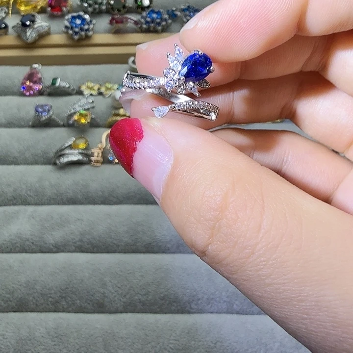 烟晶戒指银S925镶嵌