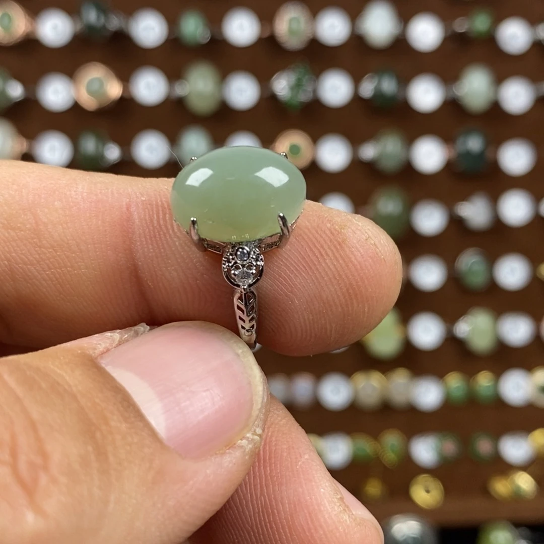 和田玉（青白玉）戒指合金