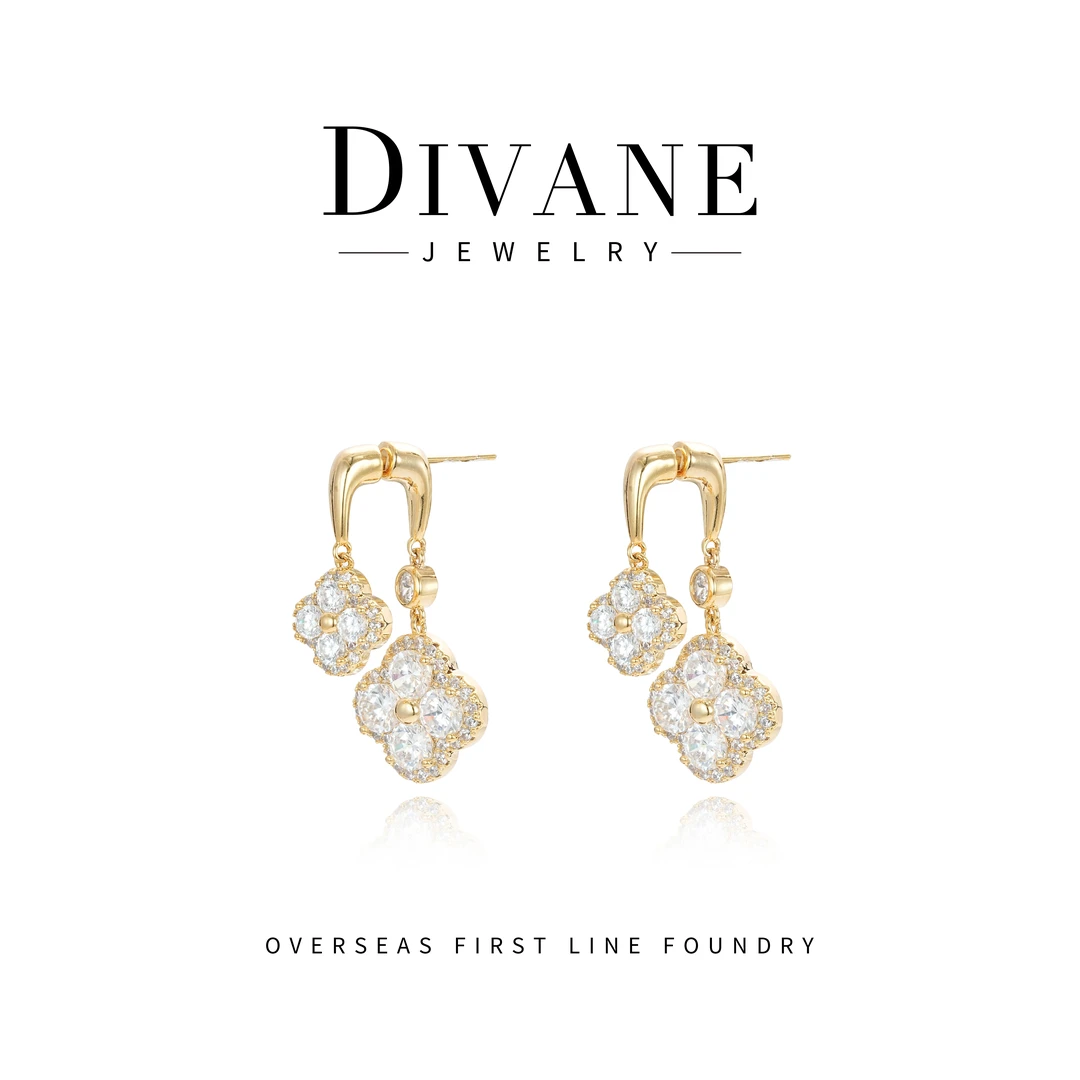 IDLOVE★PARIS高定四叶花耳钉 G1080