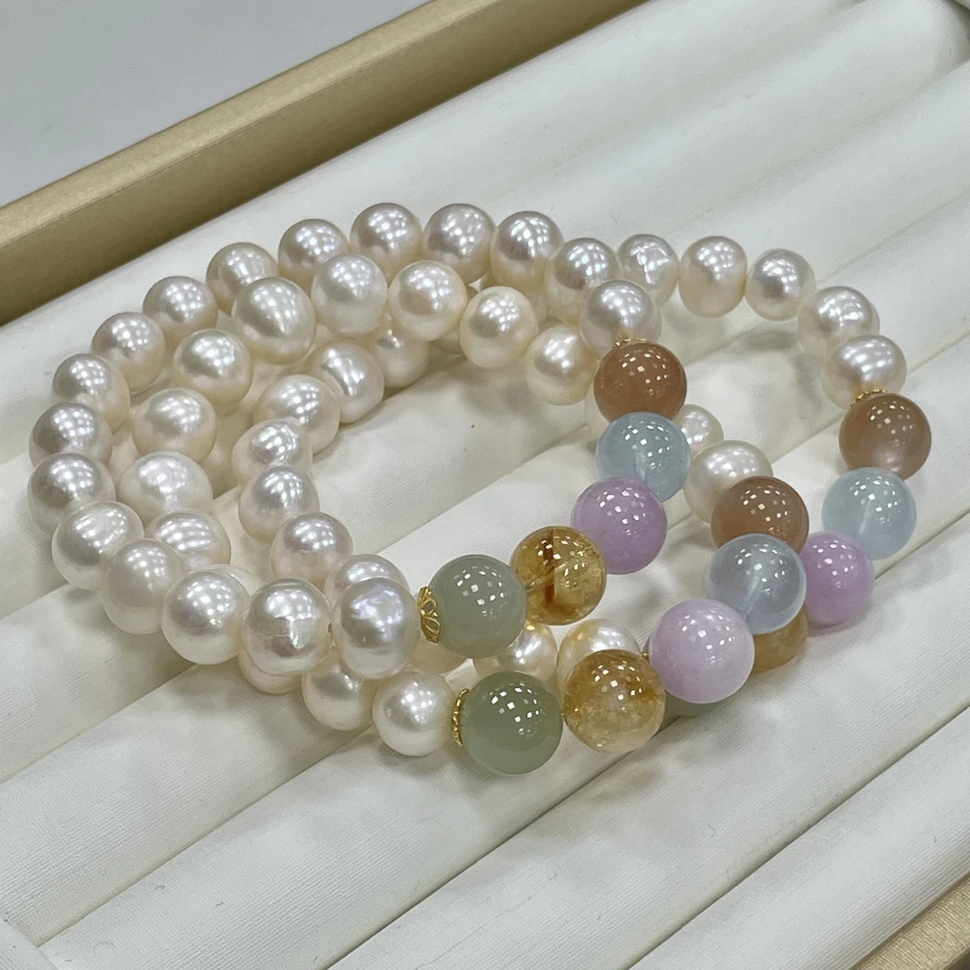 【书记甄选】天然淡水珍珠多宝手链多样性发一件 约8mm JC3564