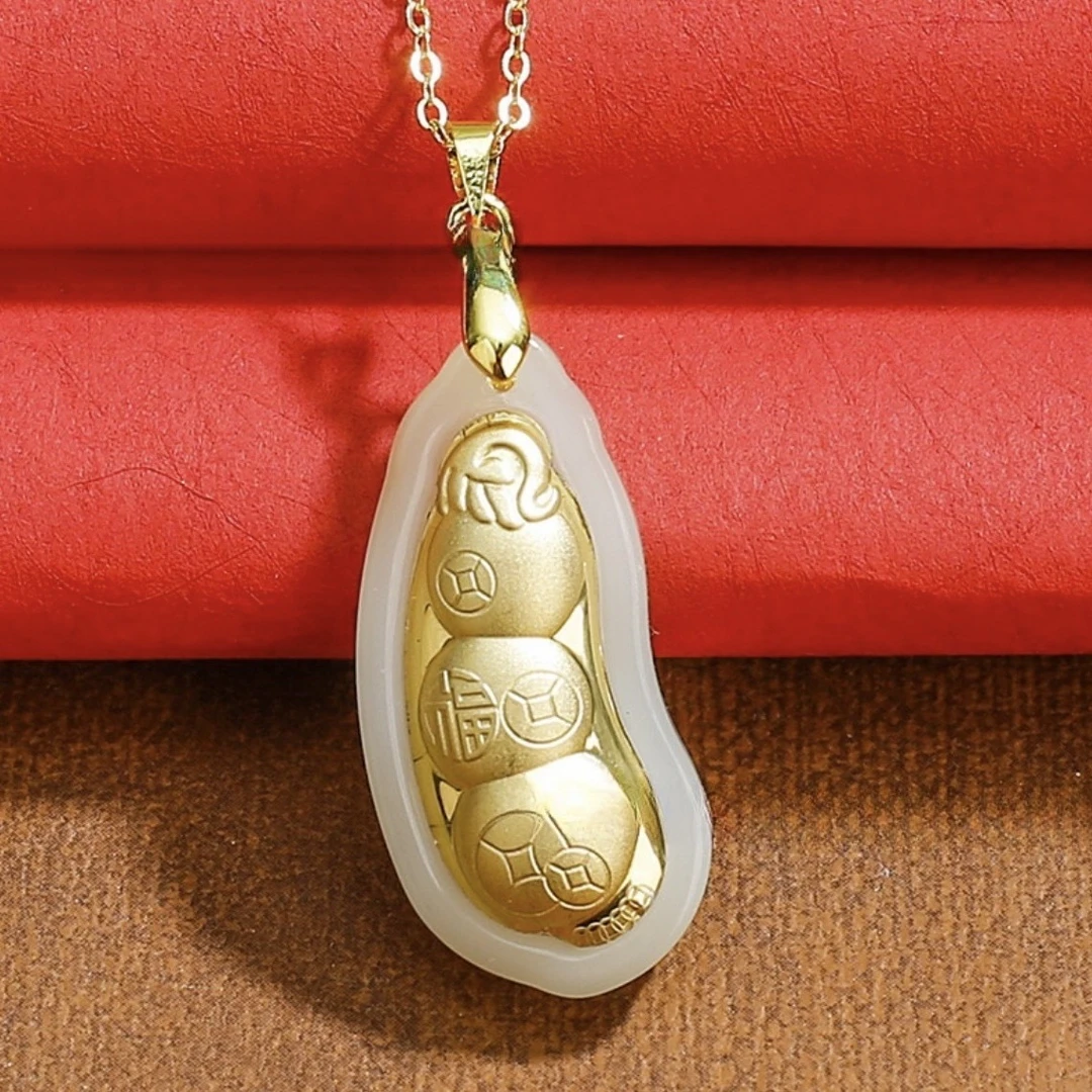 【赠礼盒】国风精美四季豆吊坠时尚百搭经典简约