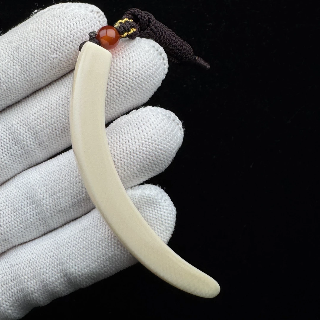 L3099天然猛犸牙 牙尖74mm支持鉴定假一罚四