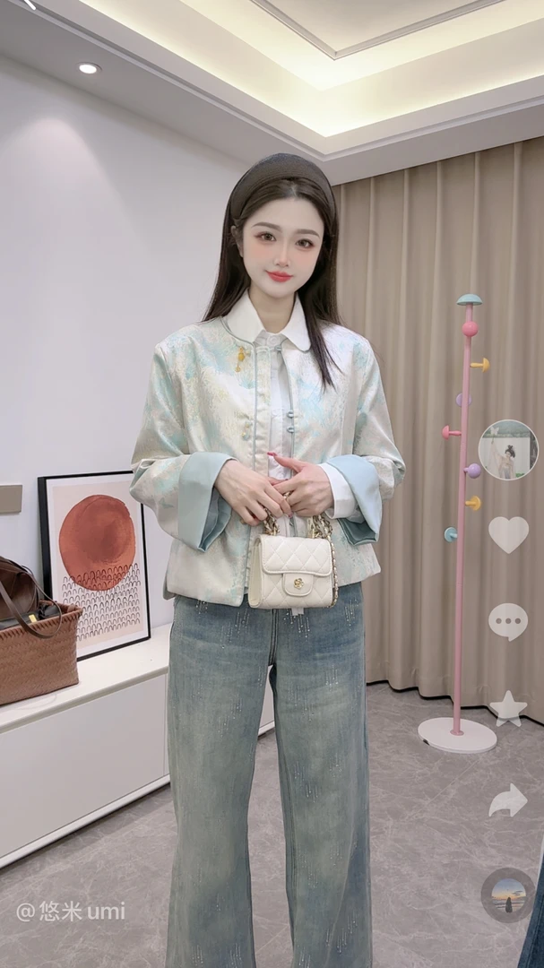 （运费补贴）新中式国风浮雕气质宽松显瘦时尚春秋外套