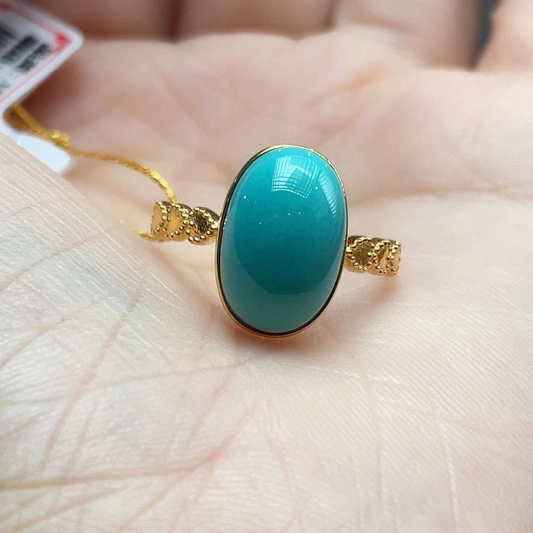 绿松石18K金镶嵌戒指