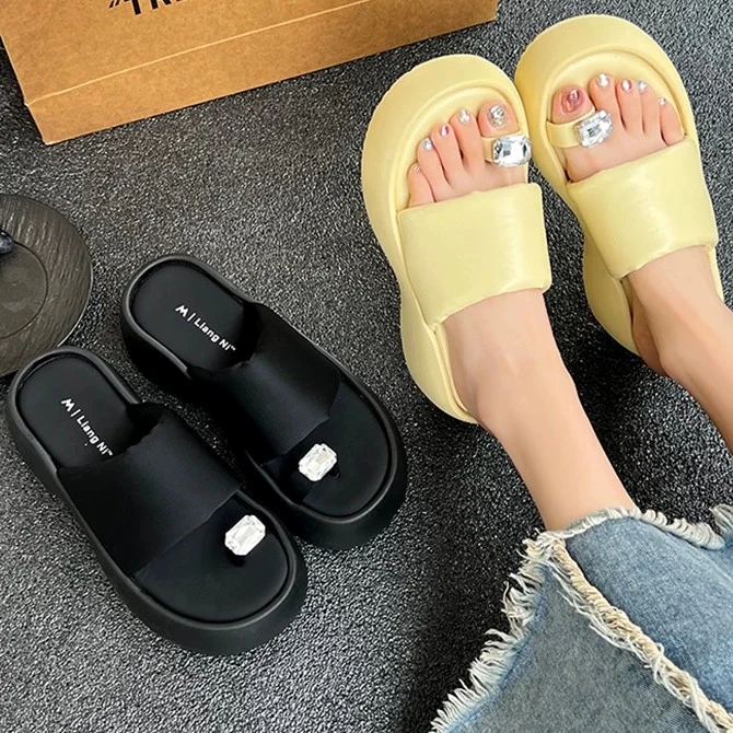 女夏外穿新款增高不累脚松糕配裙子厚底拖鞋2003