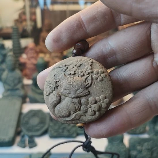 泥塑栀子花香双面九尾狐香牌福利款福利价