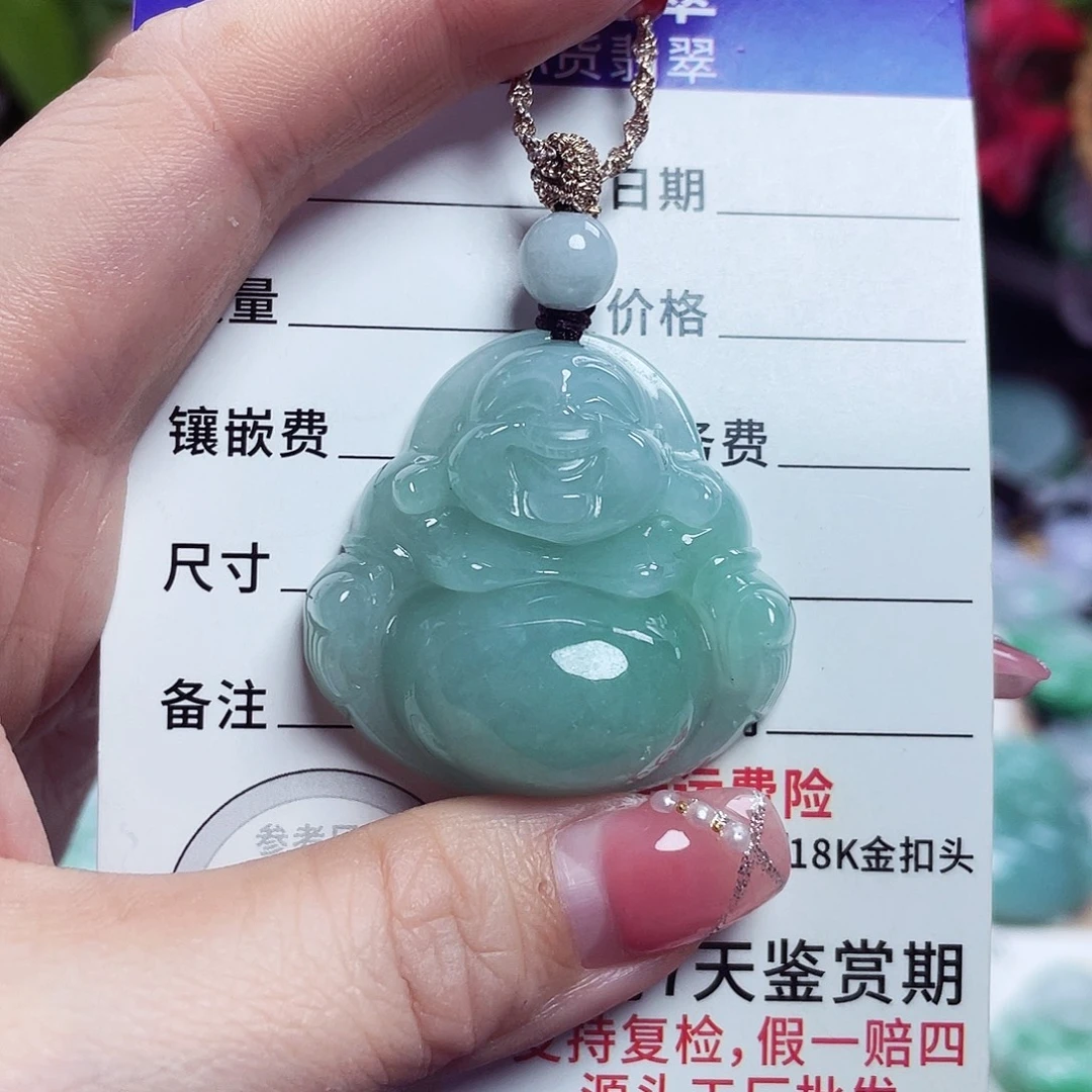 翡翠未镶嵌颈饰佛公37