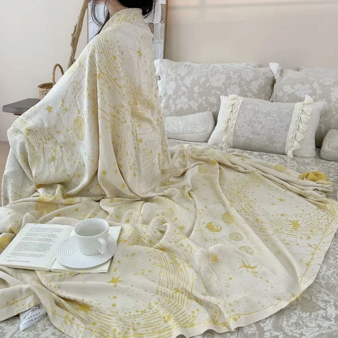 <妆花云锦>三色单人星球妆花云锦凉肤冰肌毯，小微推荐！