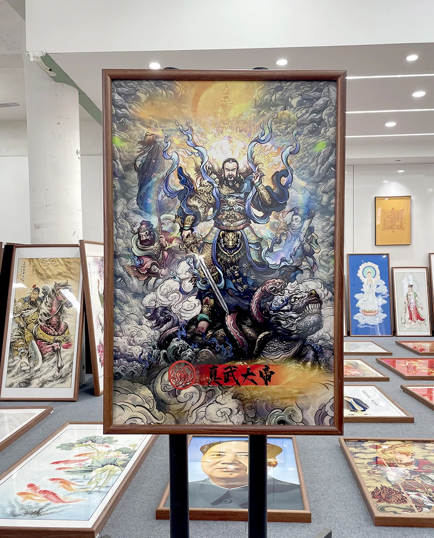 [153真武大帝]60x90cm中国风家居装饰画办公室玄关客厅装饰画